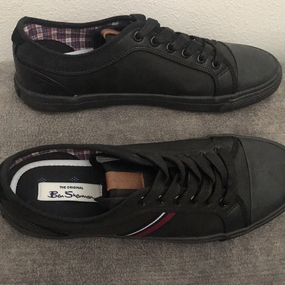 Ben Sherman Braydon Oxford mens athletic, black with stripe, ties, size 8 wi… main image 3
